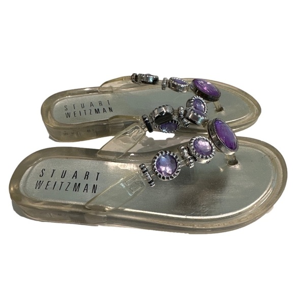 Stuart Weitzman Girls Purple Jeweled Jelly Sandals size 10Y - Picture 2 of 3